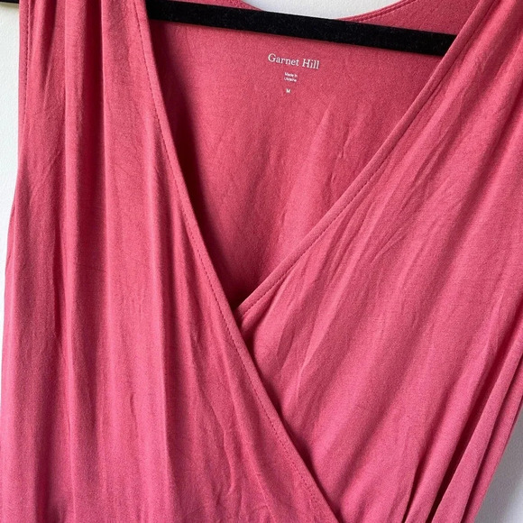 Garnet Hill | Faux Wrap Sleeveless Dress Size Medium - Picture 3 of 4